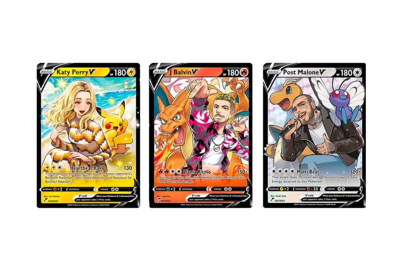 Pokémon Post Malone, J Balvin, Katy Perry Trading Cards Info 25: The Album Anniversary 