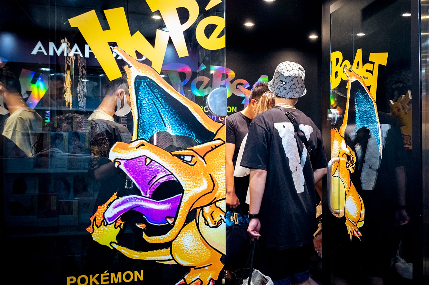 Pokémon TCG 25th Anniversary x HYPEBEAST Video Recap charizard full LED wall infinity mirror gachapon machines