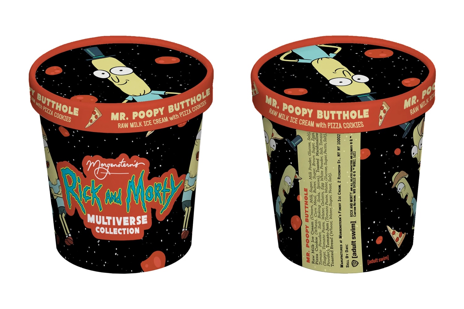 Rick & Morty Morgenstern’s Finest Ice Cream Multiverse Collection Release Info Buy Price Taste Review Adult Swim Ricky Road Moonman Morty Glorzo Empress Summer Mr. Poopy Butthole