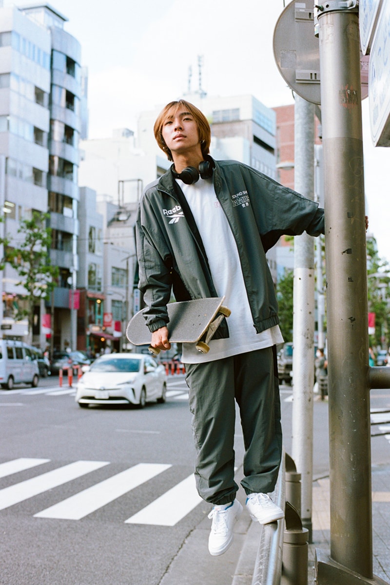 sound shop balansa reebok collaboration collection club c gl 6000 release info sound dealer union jack ivory green track pants t shirts life is short play music vintage graphic sneakers apparel