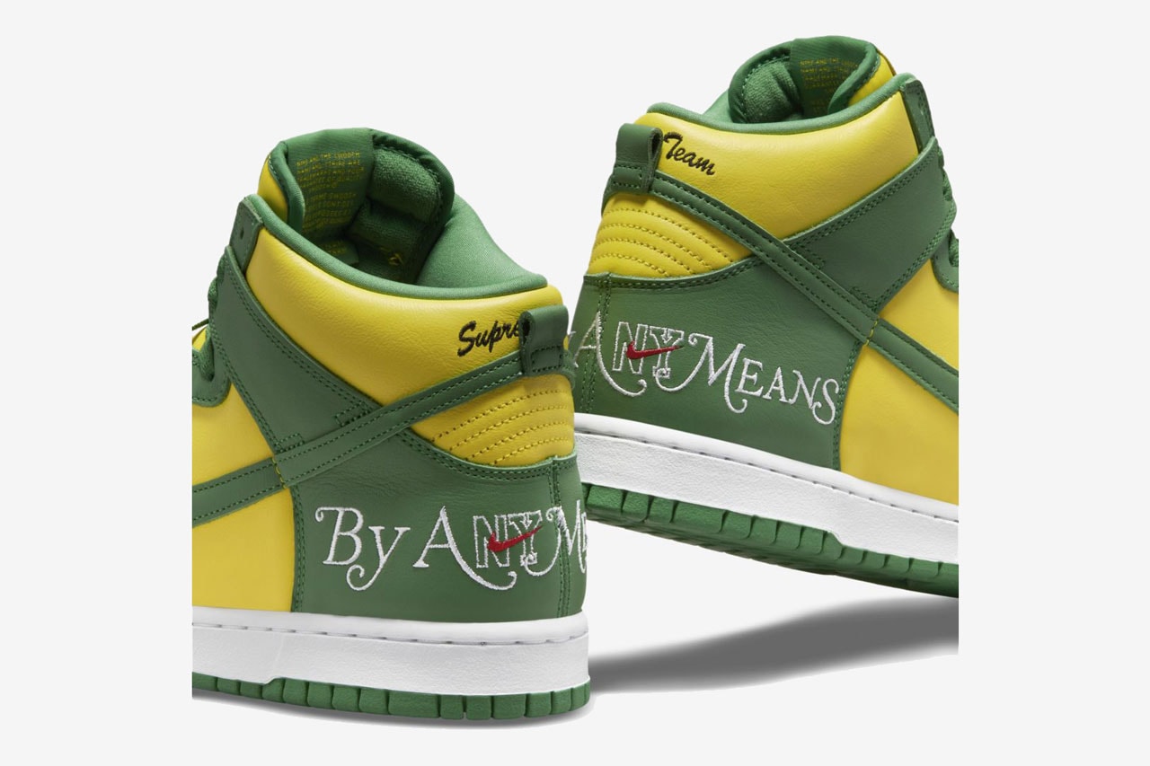 Official Look at the Supreme x Nike SB Dunk High "By Any Means" in"Brazil"