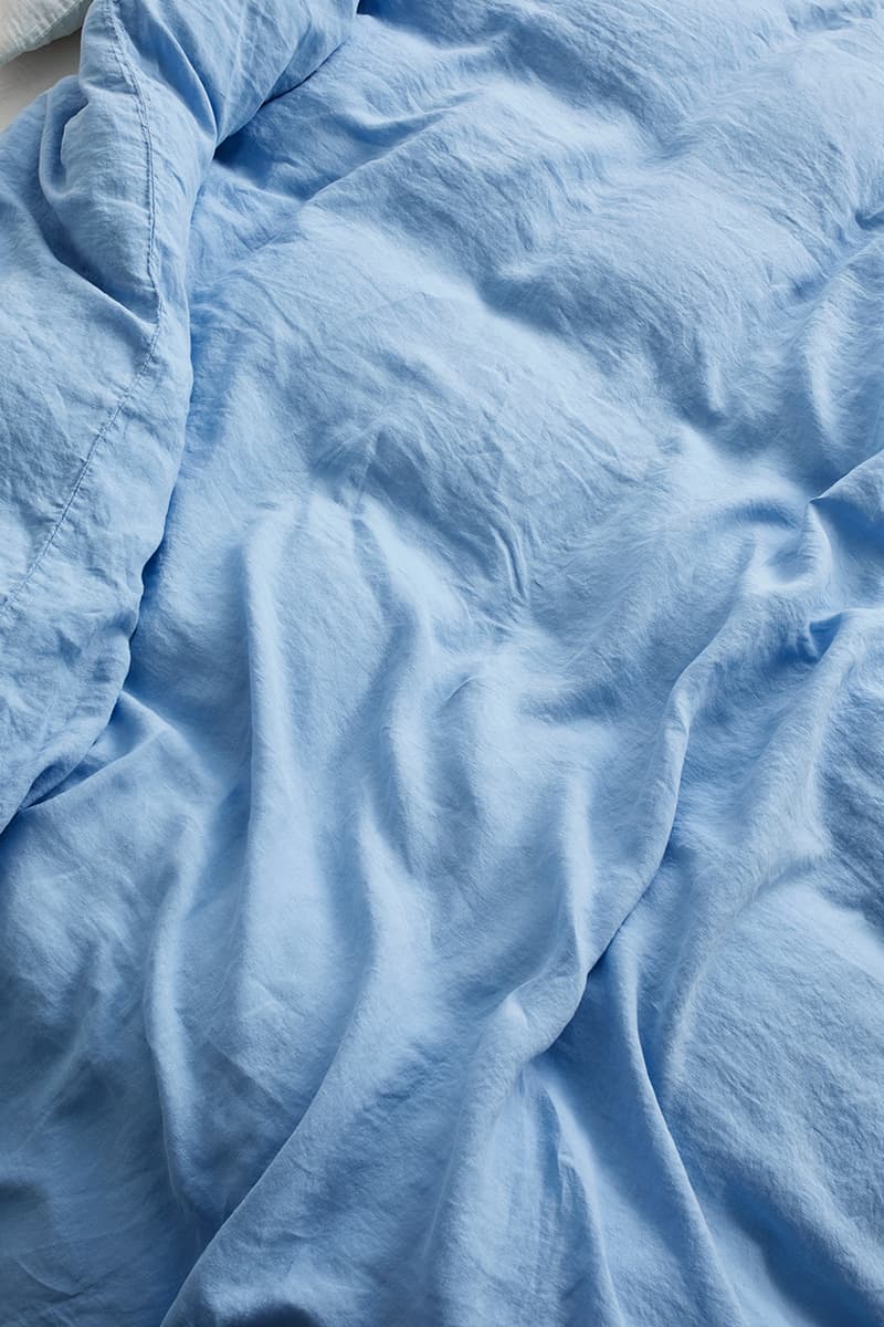 tekla fabrics linen bedding powder blue pinstripe black fall 2021 release details information