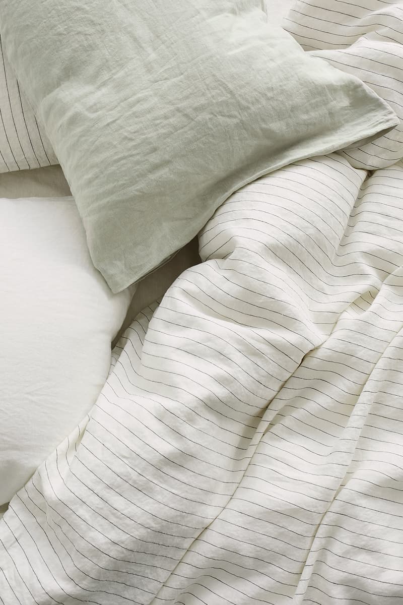 tekla fabrics linen bedding powder blue pinstripe black fall 2021 release details information