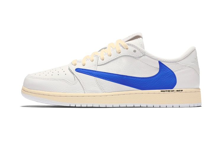 Travis Scott x fragment design Air Jordan 1 Low "White/Blue/Sail" Surfaces