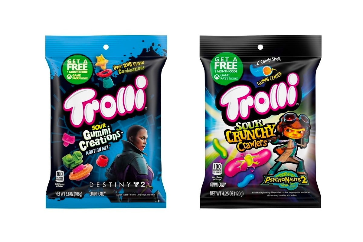 trolli gummi microsoft xbox series s custom limited edition games packaging game pass ultimate subscription sea of thieves halo infinite psychonauts destiny 2