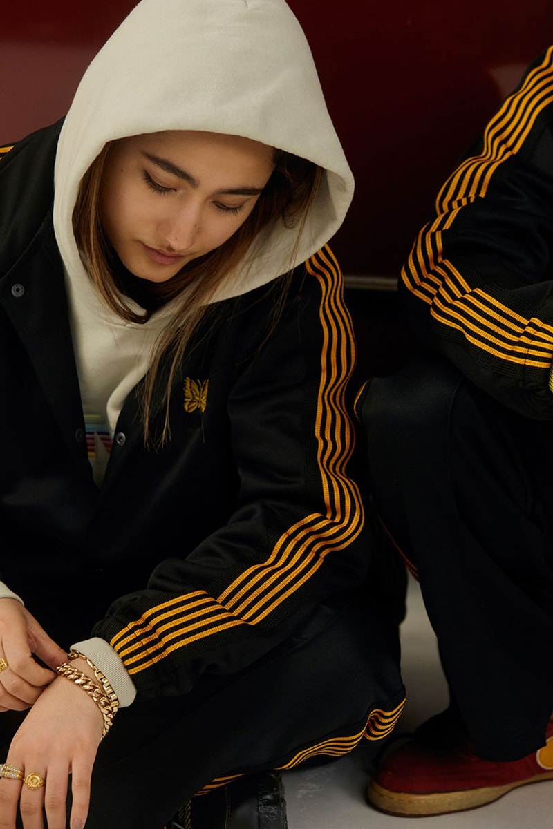 Needles Union LA Los Angeles Tokyo Japanese joint 30th anniversary capsule series coach jacket black poly smooth butterfly embroidery mohair cardigan rebuild by needles 90s lookbook release info