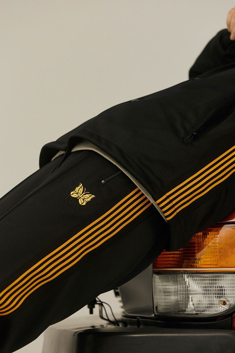 Needles Union LA Los Angeles Tokyo Japanese joint 30th anniversary capsule series coach jacket black poly smooth butterfly embroidery mohair cardigan rebuild by needles 90s lookbook release info