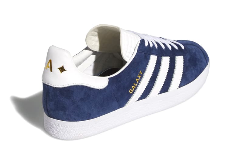 Adidas Releases Samba and Gazelle Sneakers Celebrating LAFC and LA Galaxy linen off white suede navy white soccer football club gum 90 100 usd release info price date