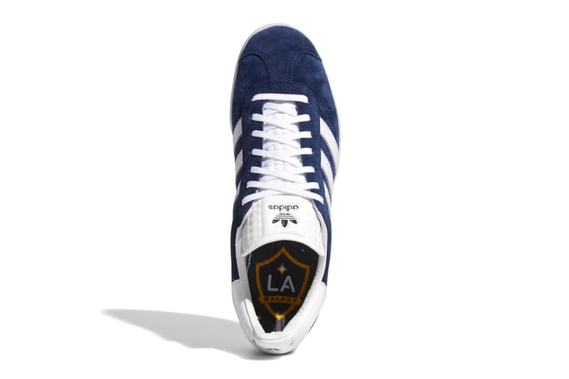 Adidas Releases Samba and Gazelle Sneakers Celebrating LAFC and LA Galaxy linen off white suede navy white soccer football club gum 90 100 usd release info price date