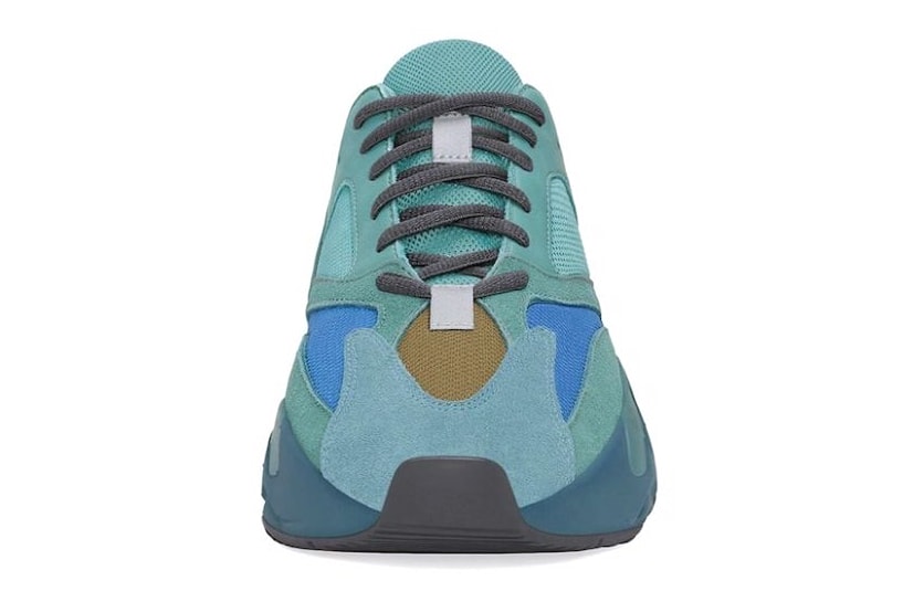 adidas yeezy boost 700 release date info faded azure blue november 27 stockx 240 usd GZ2002 light teal leather mesh suede mesh reflective charcoal grey orange fadazu
