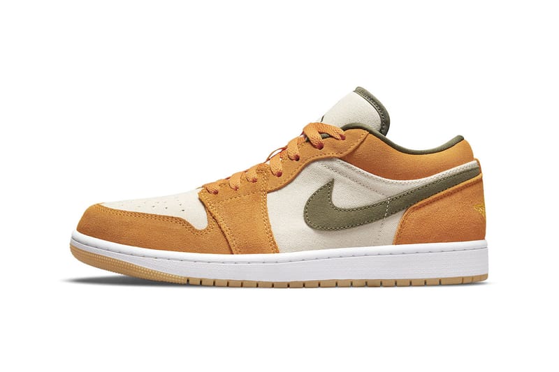 Air Jordan 1 Low Release Orange/Olive 