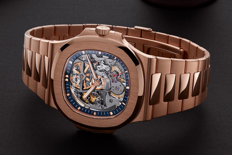Artisans de Genève Combines Blue and Rose Gold for the Skeletonized "Honey Pearl" Patek Philippe Nautilus