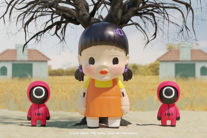 BAIT Launches 'Squid Game' KOKIES Toys and Apparel Netflix young hee doll front man square triangle circle figures San diego comic con release date info preorder now