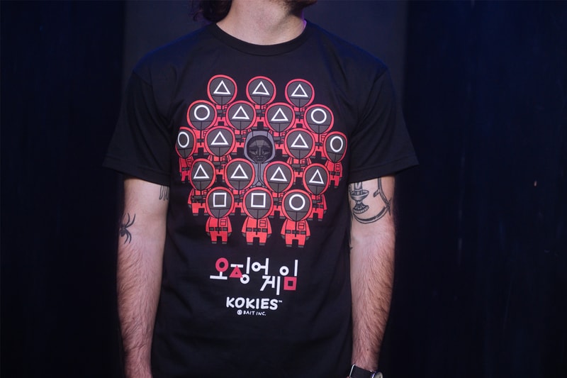 BAIT Launches 'Squid Game' KOKIES Toys and Apparel Netflix young hee doll front man square triangle circle figures San diego comic con release date info preorder now