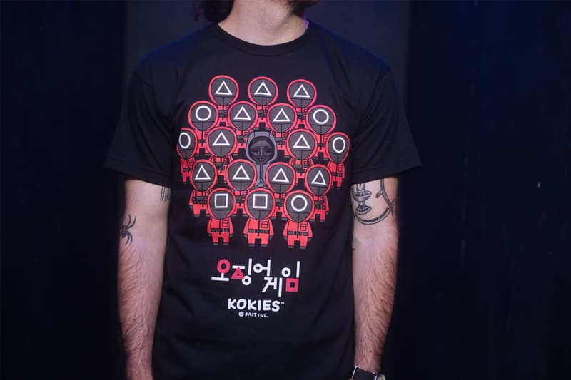 BAIT Launches 'Squid Game' KOKIES Toys and Apparel Netflix young hee doll front man square triangle circle figures San diego comic con release date info preorder now