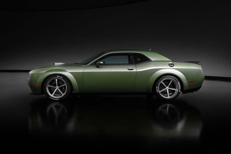 Meet the Dodge Challenger Holy Guacamole Concept  customization of the Challenger R/T Scat Pack Widebody 50th Anniversary edition rotten avocado gold school shaker hood mopar hemi v8 muscle car news