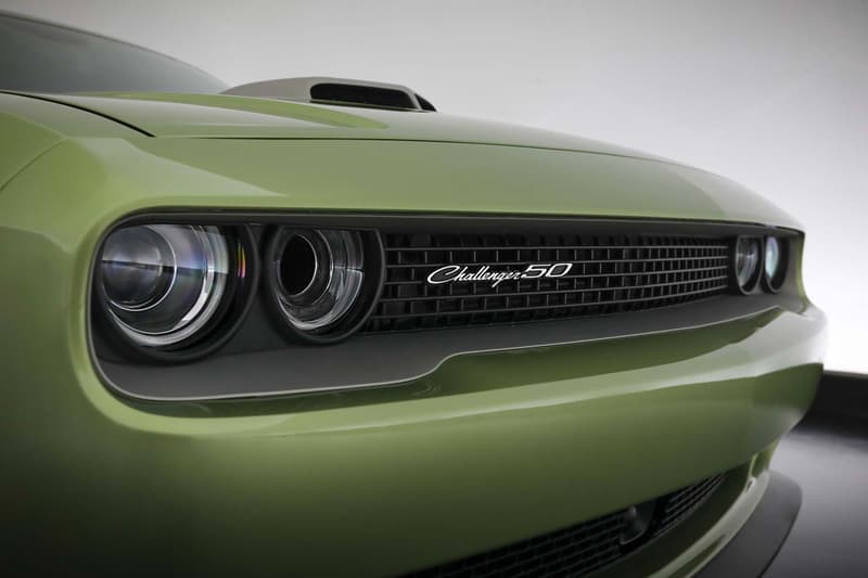Meet the Dodge Challenger Holy Guacamole Concept customization of the Challenger R/T Scat Pack Widebody 50th Anniversary edition rotten avocado gold school shaker hood mopar hemi v8 muscle car news