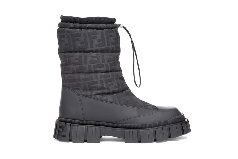 fendi printed shell and rubber snow boots