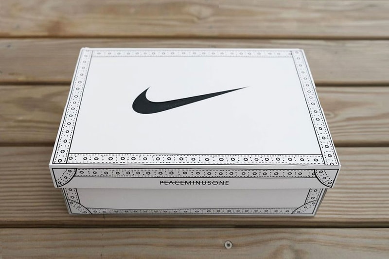 First Look at the PEACEMINUSONE x Nike Kwondo 1 Shoebox brogue punchole g-dragon 1988 designed tailored exclusively birth year swoosh release date info 