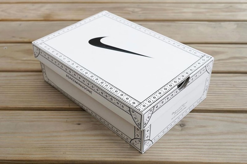 First Look at the PEACEMINUSONE x Nike Kwondo 1 Shoebox brogue punchole g-dragon 1988 designed tailored exclusively birth year swoosh release date info 
