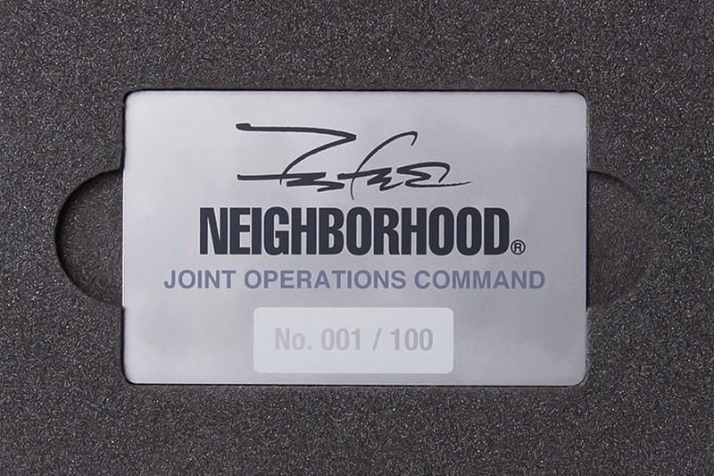 Futura and NEIGHBORHOOD Unveil Limited Edition Incense Holders Futura iconic Pelican Pointman character raffle lottery JOINT OPERATIONS COMMAND military case 100 pieces 