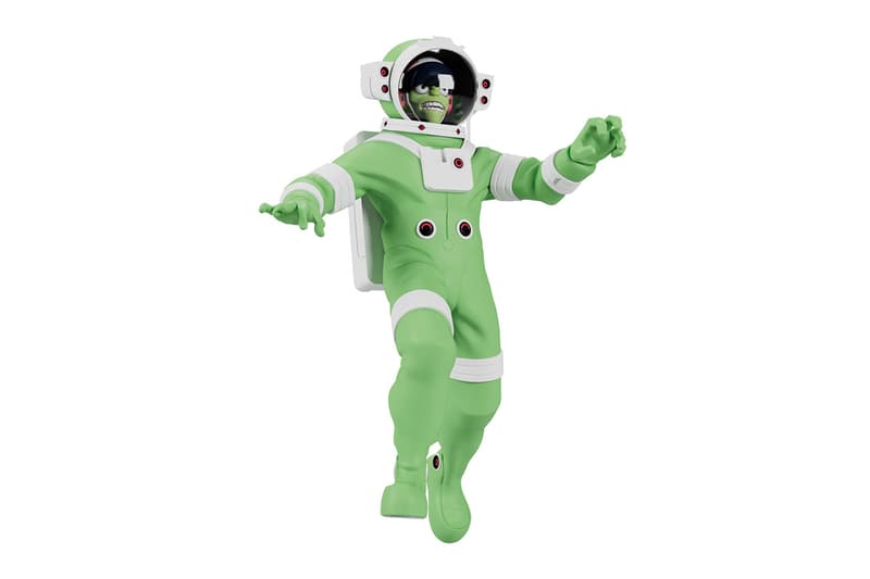 Gorillaz and Superplastic Announce Two Limited-Edition Toy Drops spacesuit set mini blind toymakers iconic band 12 inch vinyl day glow moon landing murdoc russel noodleneon strange timez LED eyesgraviy 17 usd 110 usd release info