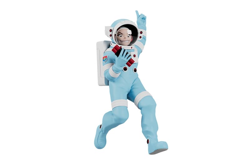 Gorillaz and Superplastic Announce Two Limited-Edition Toy Drops spacesuit set mini blind toymakers iconic band 12 inch vinyl day glow moon landing  murdoc russel noodleneon strange timez LED eyesgraviy 17 usd 110 usd release info