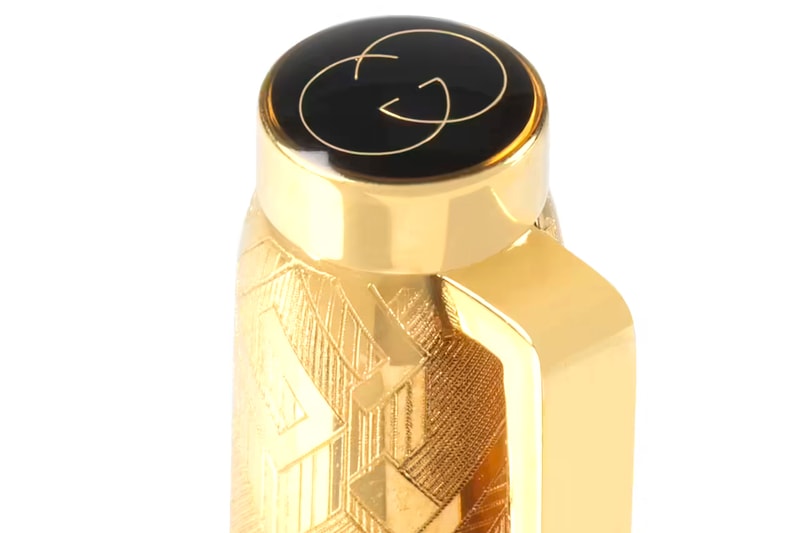 Gucci Geometric G Pen With Case Interlocking GG Leather Pouch Gold Engraved Metal Archival Gifts Homeware Accessories Writing Alessandro Michele