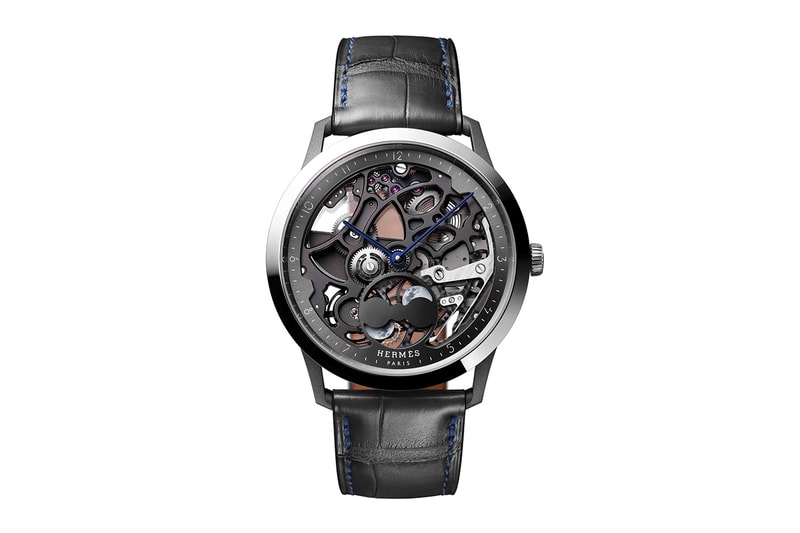 Hermès Skeletonizes Ultra-Thin Movement With Case Made Of Titanium, White Gold and Platinum.