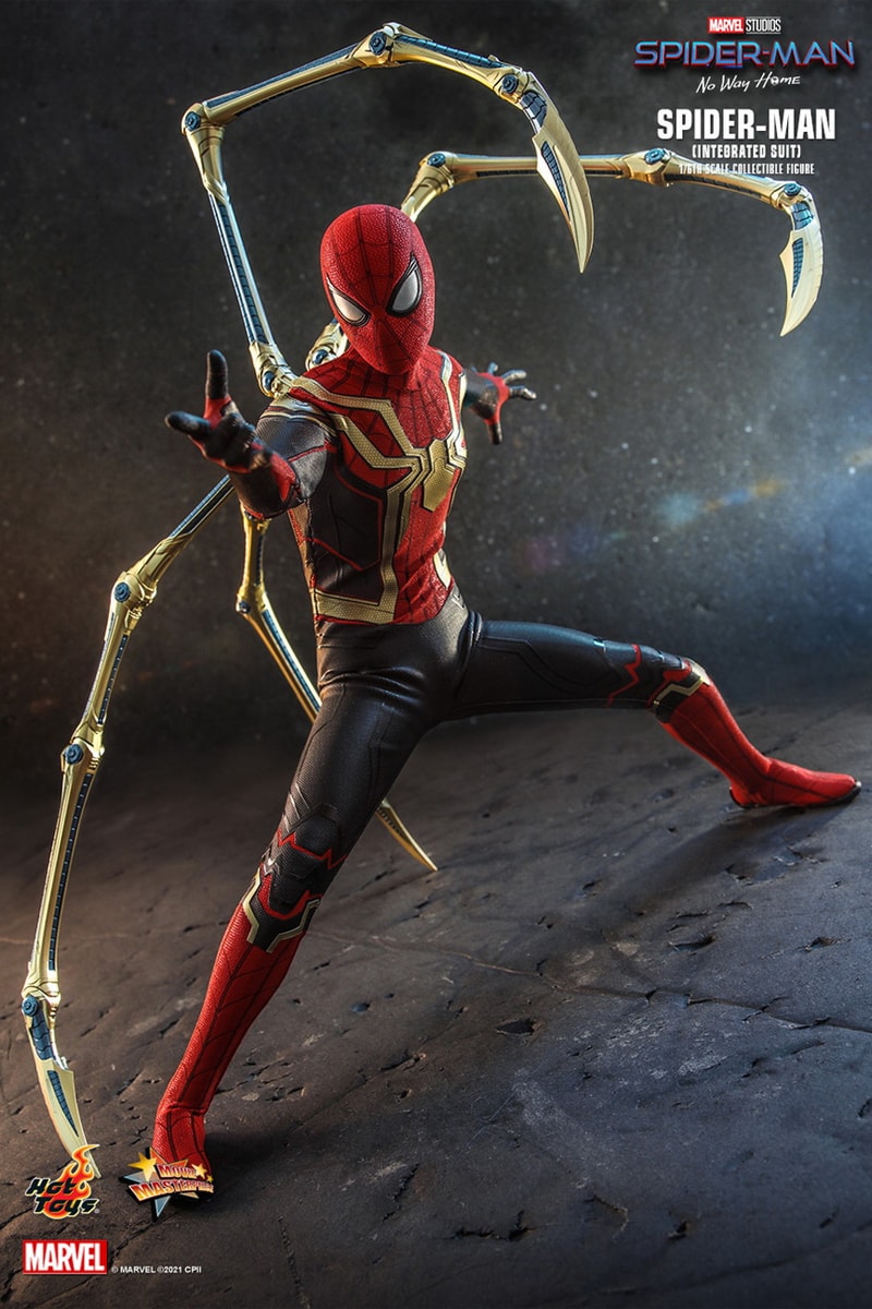 hot toys marvel studios cinematic universe disney spider man no way home integrated suit figure 1 6th scale tom holland 