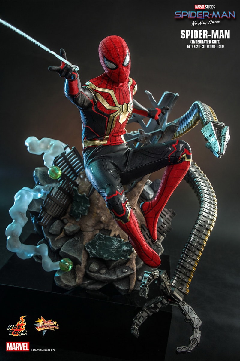 hot toys marvel studios cinematic universe disney spider man no way home integrated suit figure 1 6th scale tom holland 
