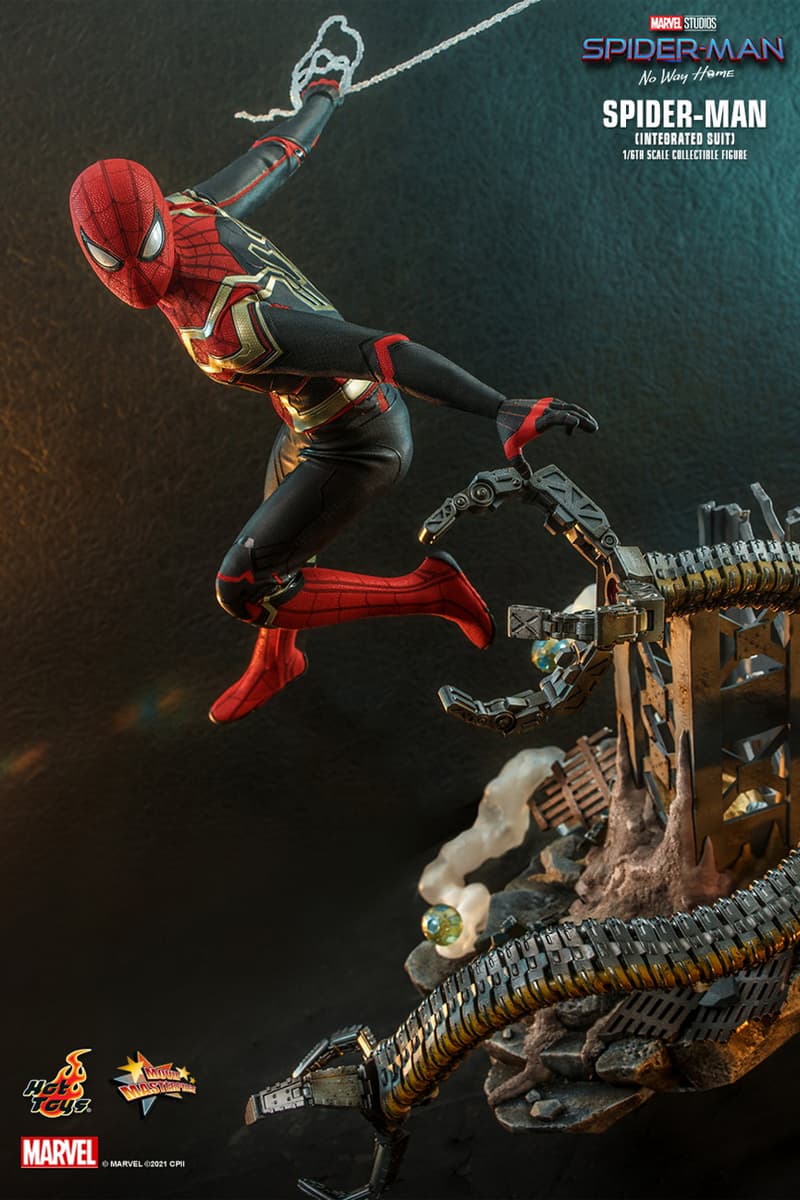 hot toys marvel studios cinematic universe disney spider man no way home integrated suit figure 1 6th scale tom holland
