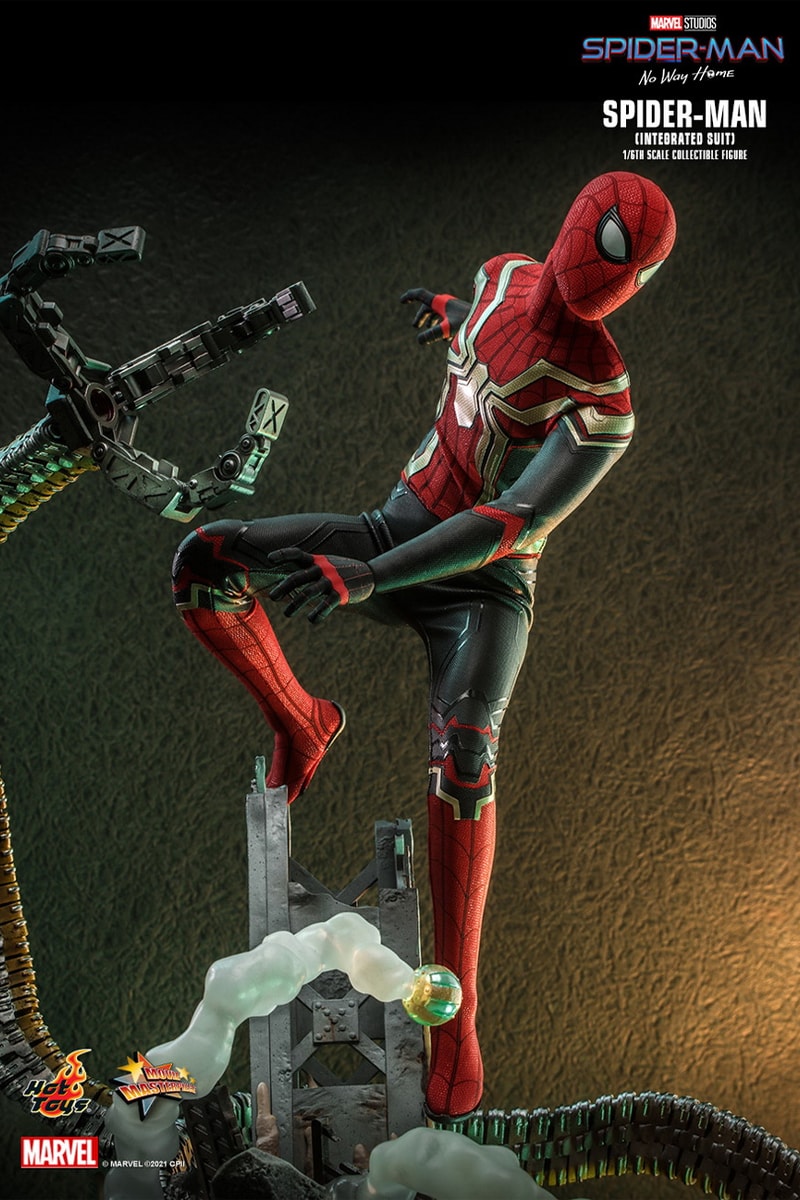hot toys marvel studios cinematic universe disney spider man no way home integrated suit figure 1 6th scale tom holland 