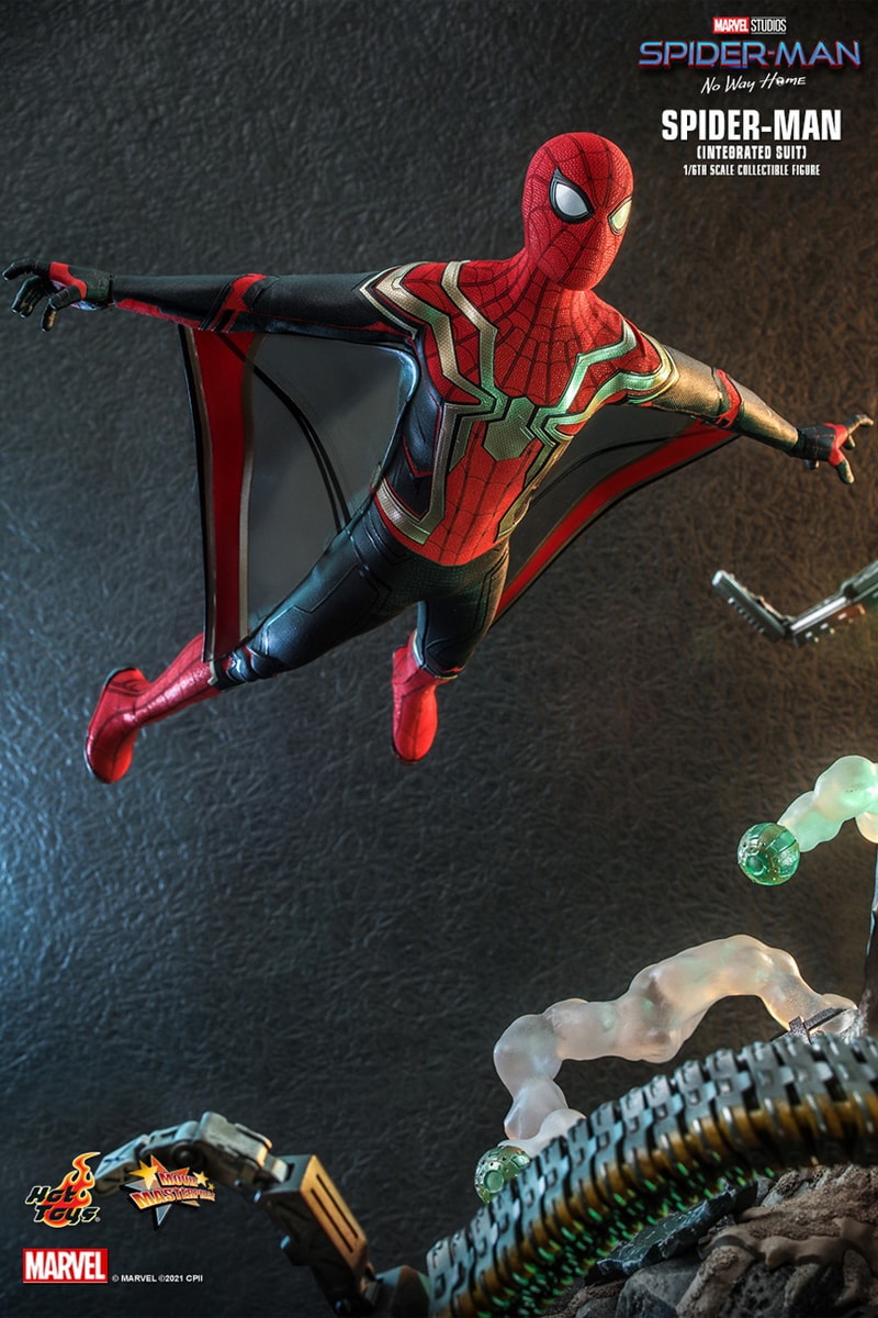 hot toys marvel studios cinematic universe disney spider man no way home integrated suit figure 1 6th scale tom holland 