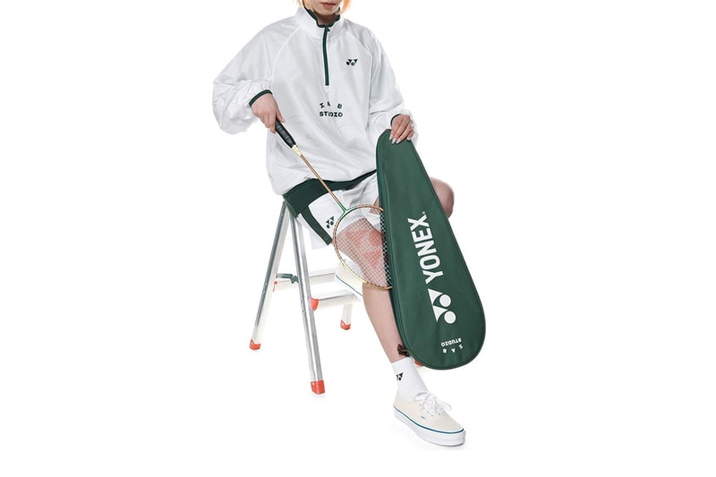 IAB Studio x Yonex Collection Release Info fashion sport design badminton japan korea game shirts pullover sweatshirt shorts NANOFLARE IAB Double Racquet camel white green