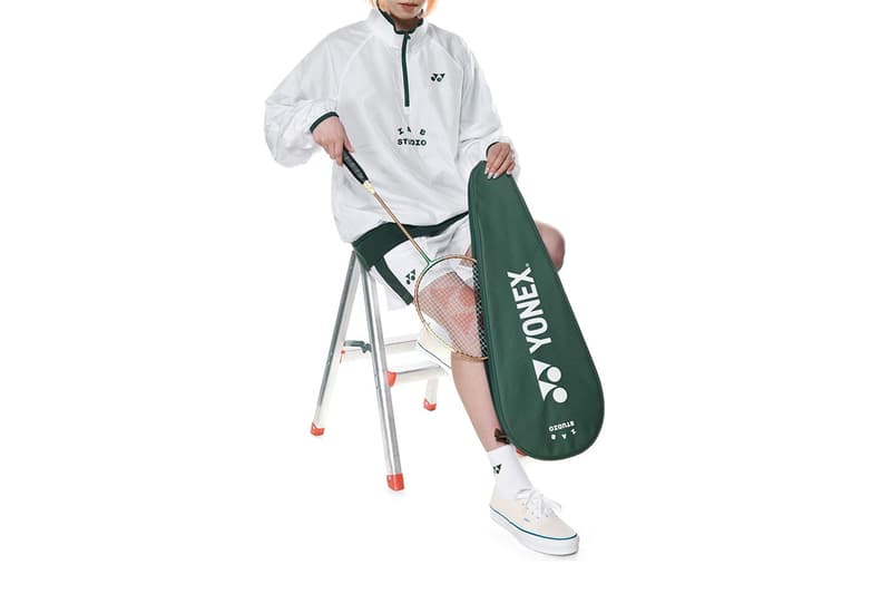 IAB Studio x Yonex Collection Release Info fashion sport design badminton japan korea game shirts pullover sweatshirt shorts NANOFLARE IAB Double Racquet camel white green