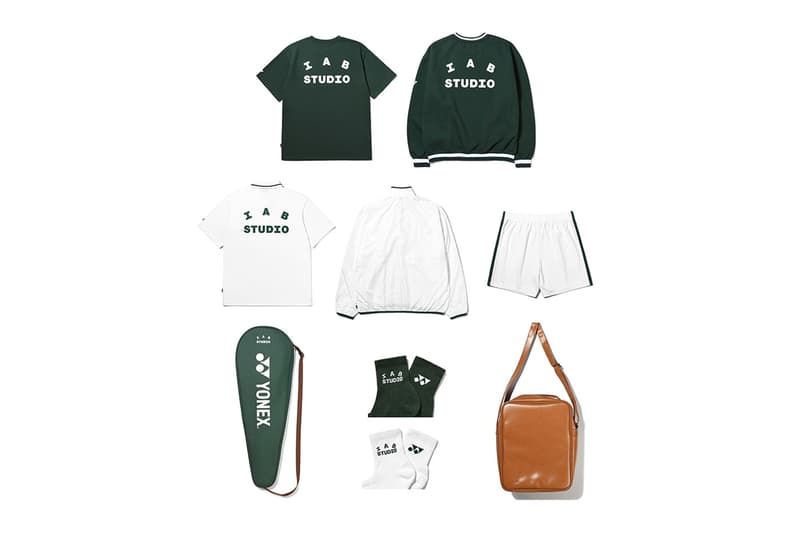 IAB Studio x Yonex Collection Release Info fashion sport design badminton japan korea game shirts pullover sweatshirt shorts NANOFLARE IAB Double Racquet camel white green