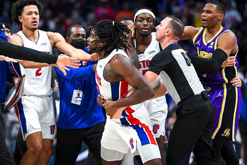 Isaiah Stewart bloody face LeBron James hard foul fight NBA news Russell Westbrook