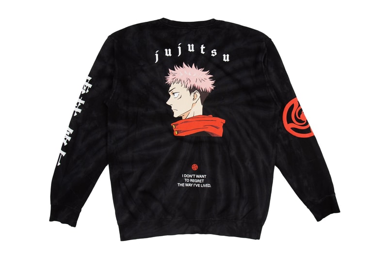 Crunchyroll Launches its Second Jujutsu Kaisen Capsule  streetwear line crunchy loves long sleeve shirt yuji itadori satoru gojo nobara kugisaki yuji crew sweatshirts I don't want to regret the way I've lived yellow six eye beanie release info 
