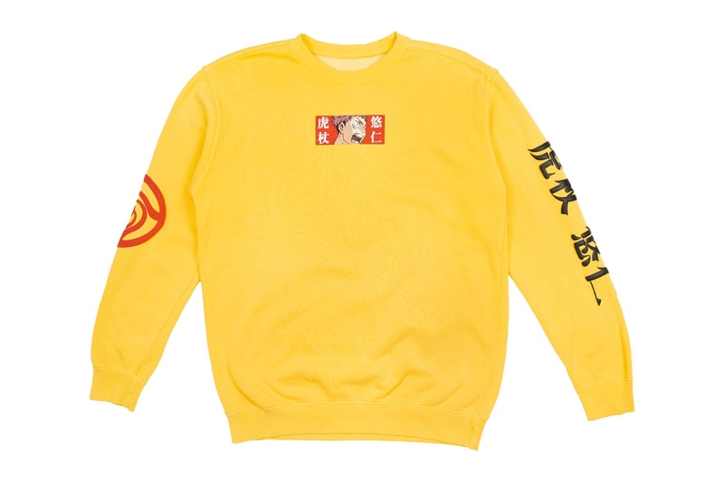 Crunchyroll Launches its Second Jujutsu Kaisen Capsule  streetwear line crunchy loves long sleeve shirt yuji itadori satoru gojo nobara kugisaki yuji crew sweatshirts I don't want to regret the way I've lived yellow six eye beanie release info 