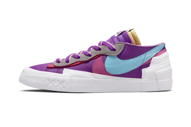 Take an Official Look at the KAWS x sacai Nike Blazer Low "Purple Dusk," "Neptune Blue" and "Team Red"