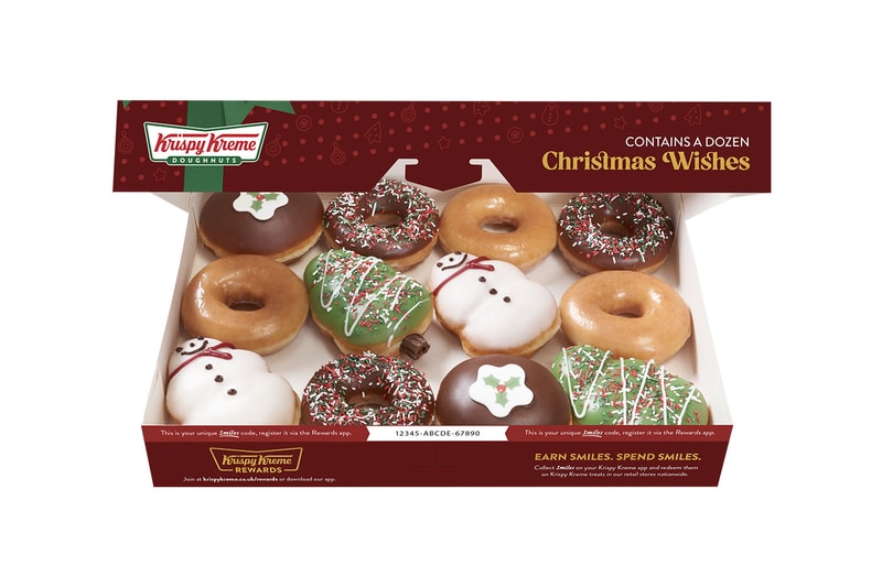 Krispy Kreme Christmas 2021 Doughnuts announcement Doughman Sprinkle Bells Tree Yo’self So Good Pud Dozen Creations Kit Piped Say Merry Christmas Half Dozen 