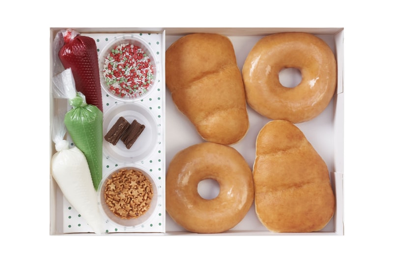 Krispy Kreme Christmas 2021 Doughnuts announcement Doughman Sprinkle Bells Tree Yo’self So Good Pud Dozen Creations Kit Piped Say Merry Christmas Half Dozen 