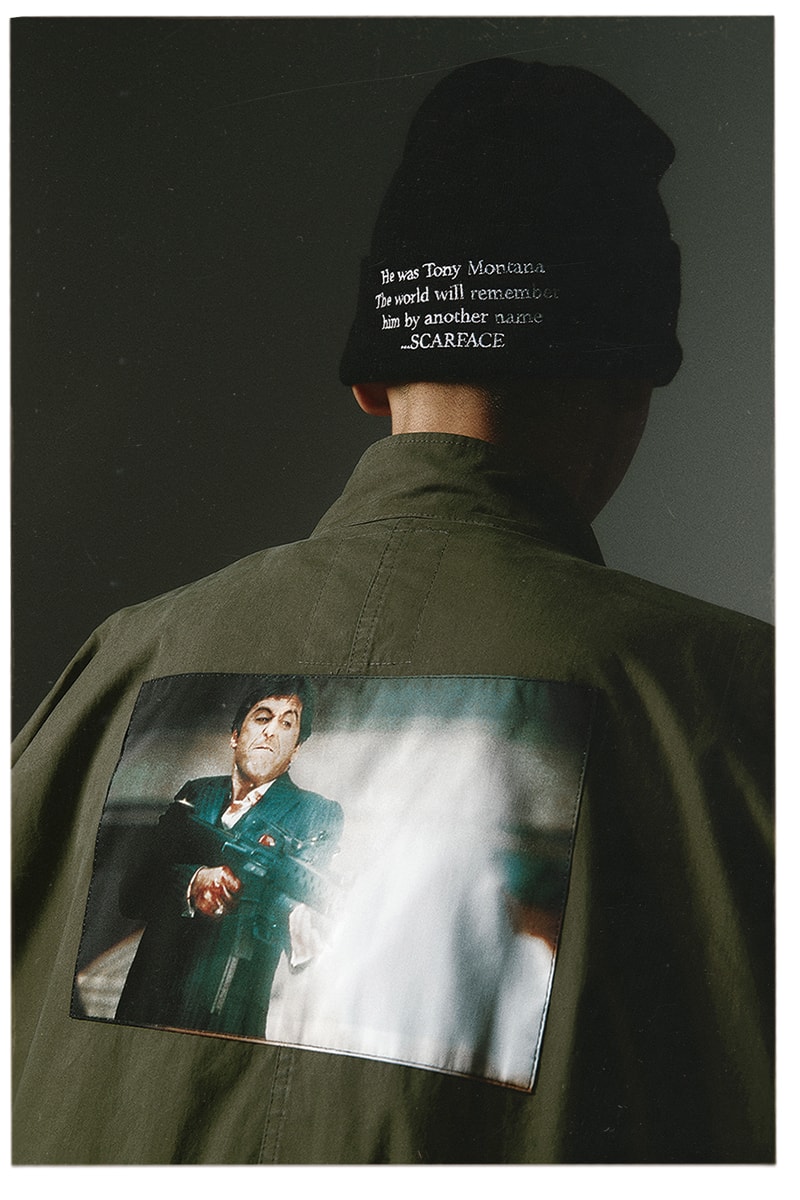 lost management cities LMC film movie scarface collaboration collection al pacino tony montana 26 items outwear knitwear hoodies sweaters jeans release info November 19
