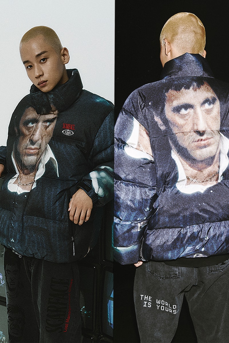lost management cities LMC film movie scarface collaboration collection al pacino tony montana 26 items outwear knitwear hoodies sweaters jeans release info November 19