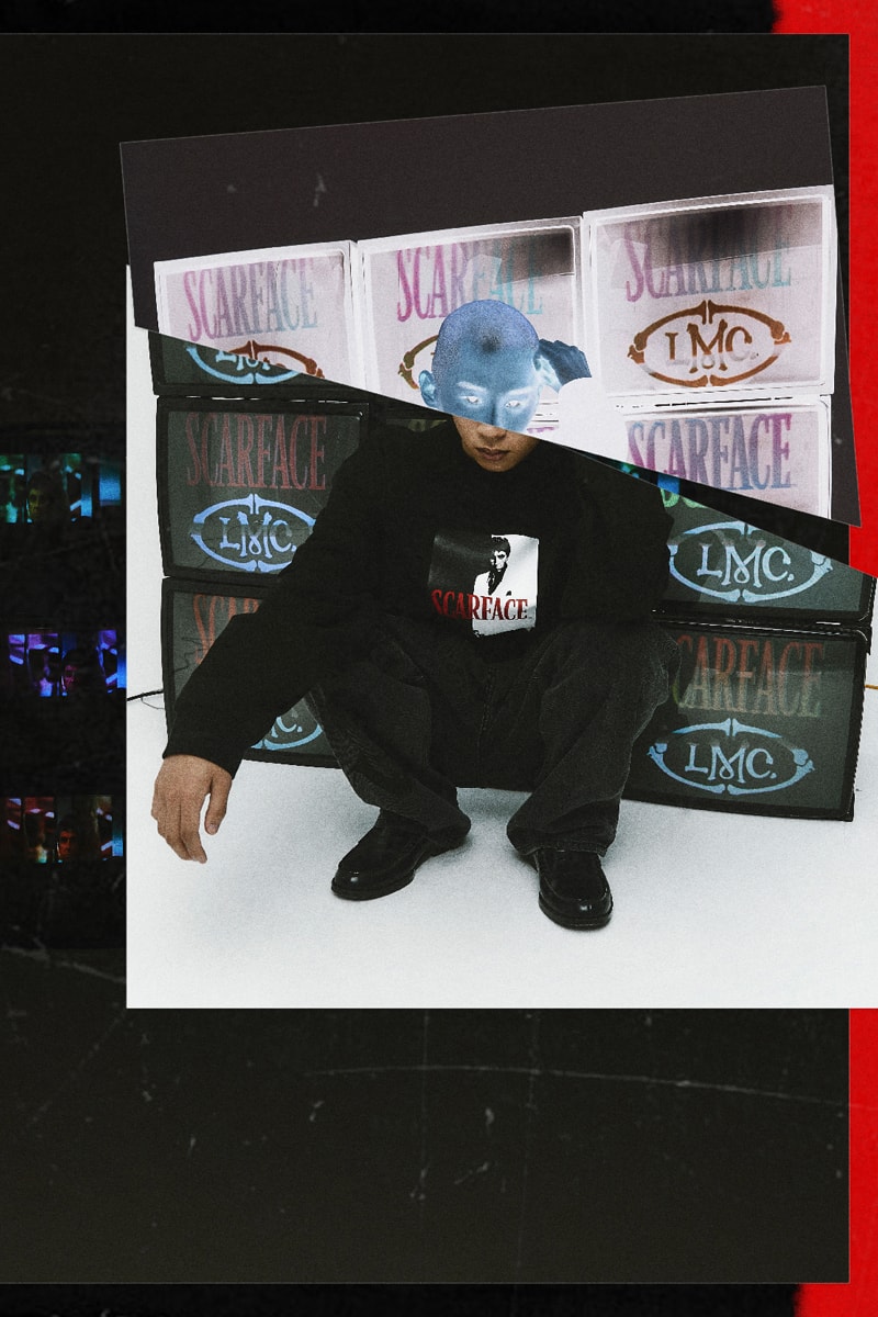 lost management cities LMC film movie scarface collaboration collection al pacino tony montana 26 items outwear knitwear hoodies sweaters jeans release info November 19