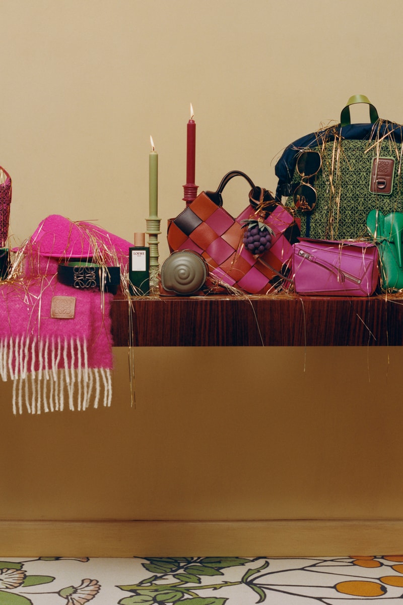 LOEWE Holiday Collection Tyler Mitchell Campaign Christmas Festive 2021 Jonathan Anderson Charles Francis Annesley Voysey Friends Family Scenes Bags AirPods Case Accessories Leather Goods Presents What to Buy Gift Guides