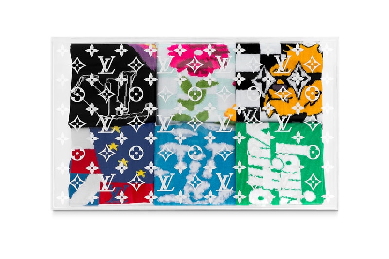 Louis Vuitton LV Archives Socks Set Virgil Abloh Collection Gifts for Him Her Xmas Christmas Stocking Filler Luxury Items Accessories 