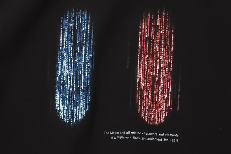 the matrix resurrections weber collaboration red pill blue pill black t-shirt futuristic vintage hello neo warner bros short long sleeve collection november 12 release info