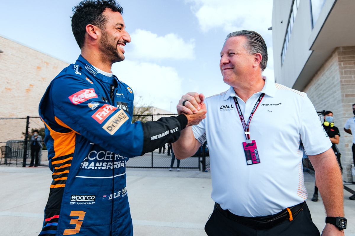 mclaren formula 1 driver daniel ricciardo honey badger 2021 season end united states grand prix texas austin monza lando norris zac brown 